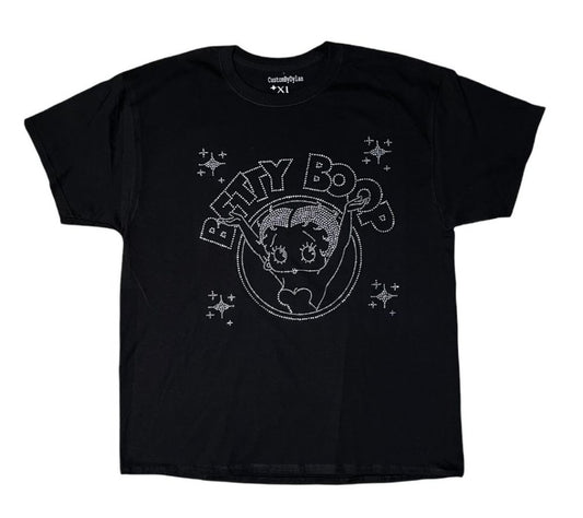 Rhinestone Betty Boop Circle T - Shirt
