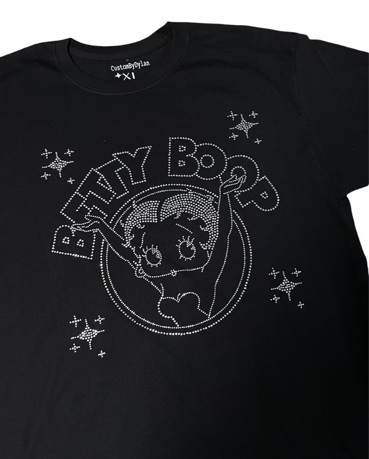 Rhinestone Betty Boop Circle T - Shirt