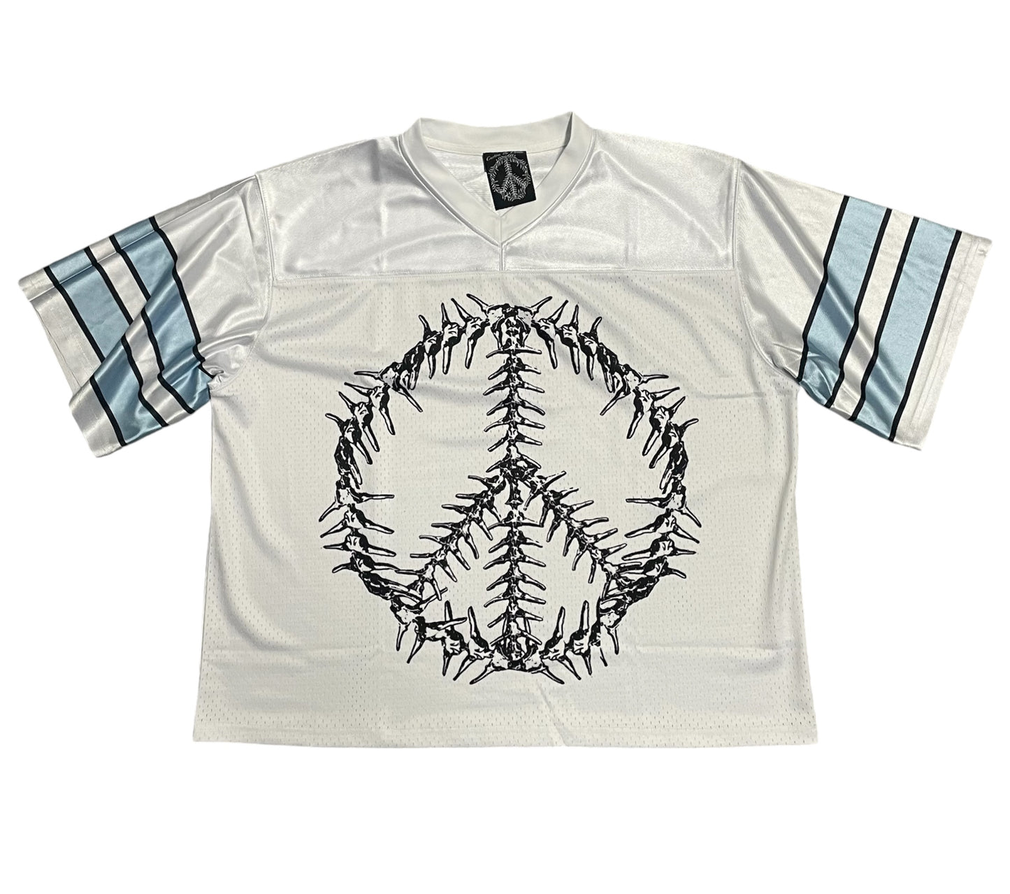 Peace and Bones White Football Jersey