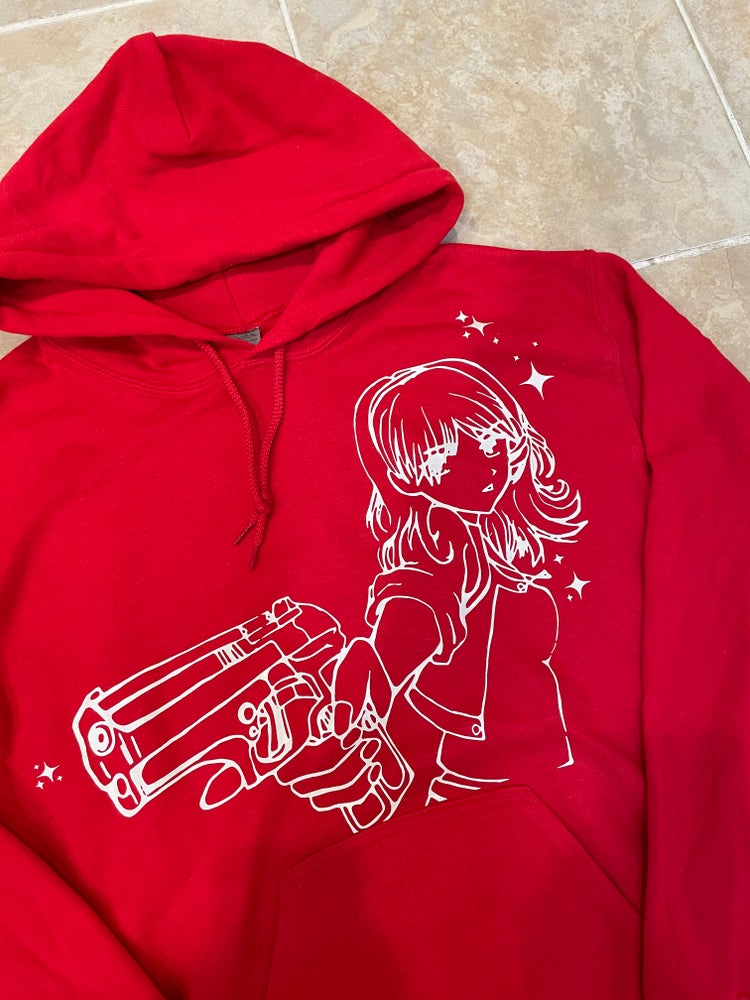 Red Anime Shooter Hoodie