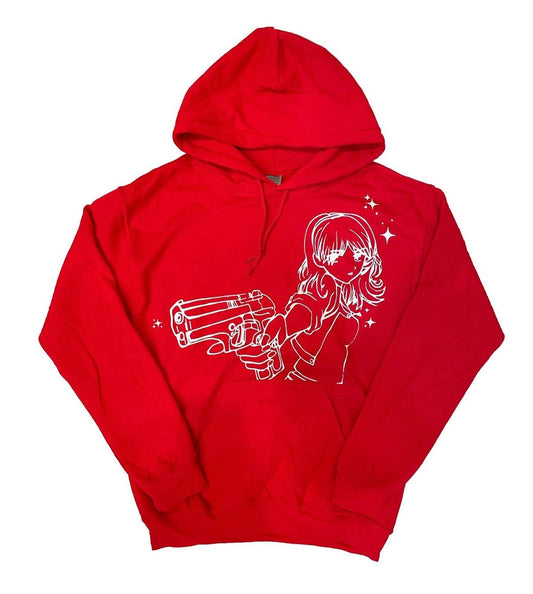 Red Anime Shooter Hoodie