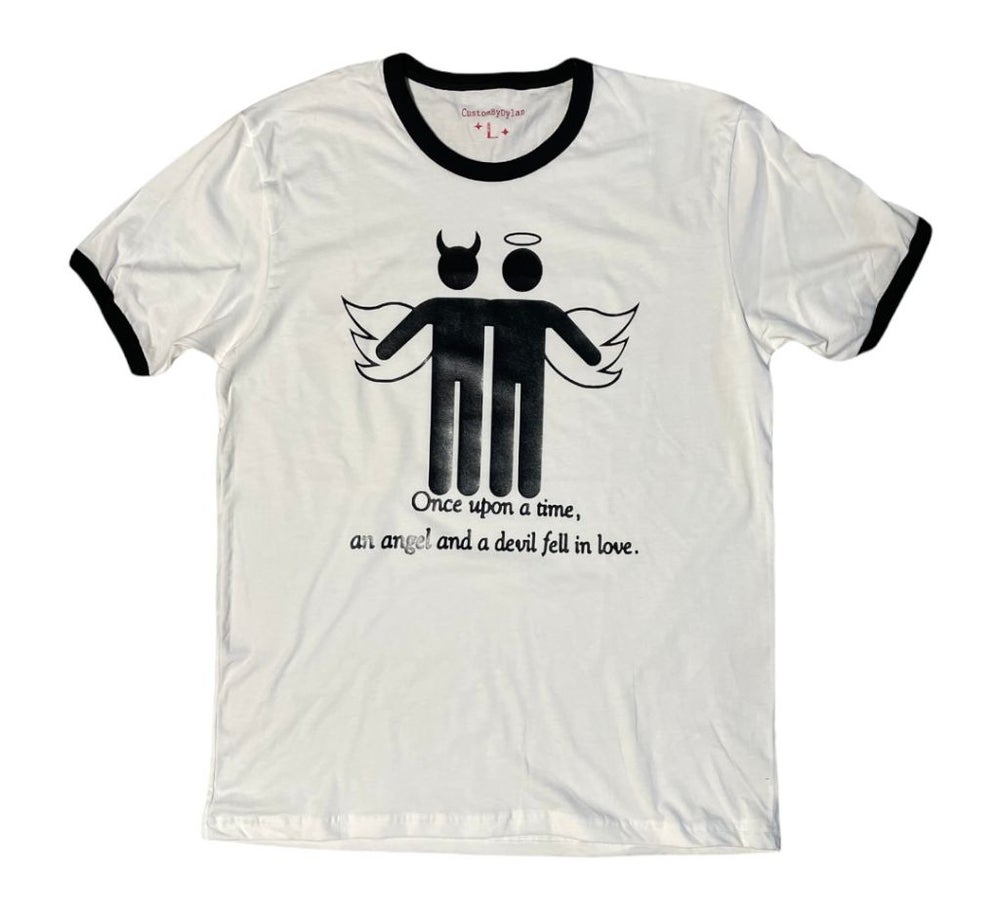 Angel and Devil Ringer T - Shirt